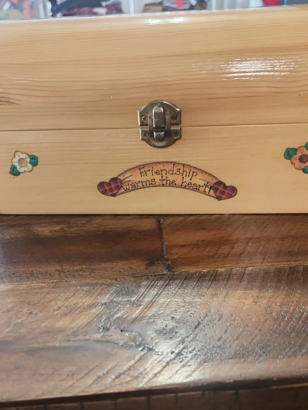 Wooden Friendship Keepsake Box - Natural Finish